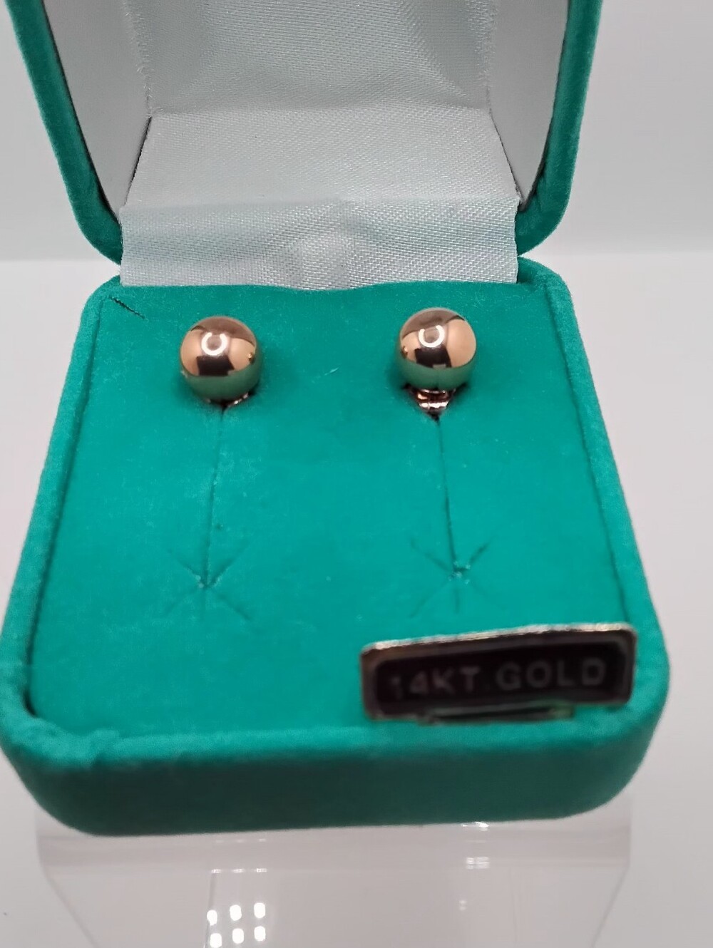 Eternagold 14KT Yellow Gold Ball Stud Earrings 7mm - EUC - Picture 13 of 16